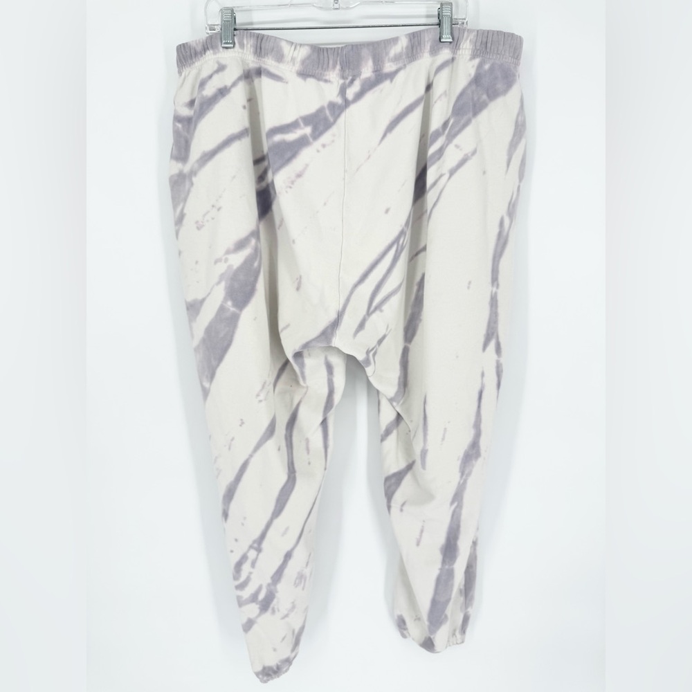 Good American Lilac/Grey Boyfriend Cotton Tie-Dye Classic Sweatpants Plus Size 5 - Picture 11 of 13